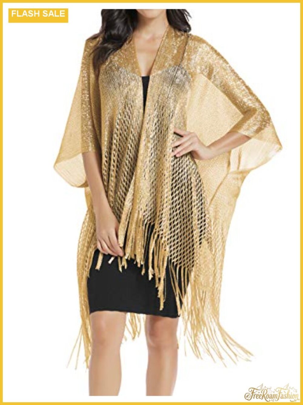 Sparkly Evening Shawl Wrap Sequin Shiny Cardigan Fringe Formal Wedding